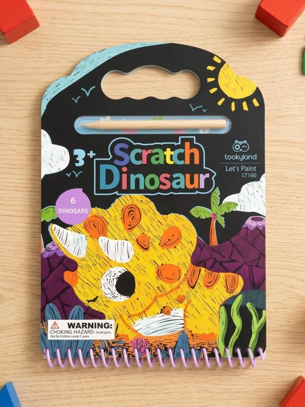 NEW Tookyland Dinosaur Scratch Art Book Montessori Kids Activity Travel Toy Gift